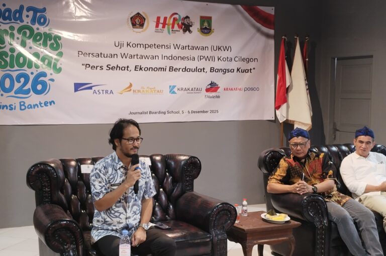 Foto; Wakil Walikota Cilegon, Fajar Hadi Prabowo saat hadiri UKW PWI di JBS