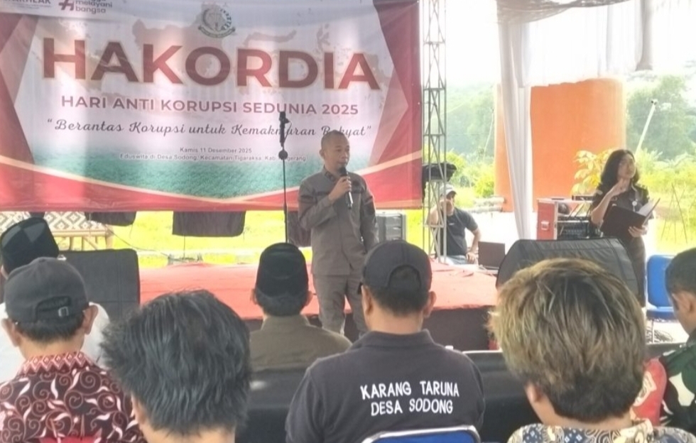 Kasi Pidsus Kejari Kabupaten Tangerang, Arsyad saat acara Hakordia 2025 di Edukasi Wisata Desa Sodong (foto istimewa)