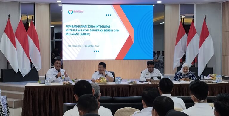 Foto; Pembinaan SDM dari kementerian ATR/BPN dan pengarahan oleh Ombudsman perwakilan Banten dalam membangun Birokrasi bersih Melalui WBK & WBBM