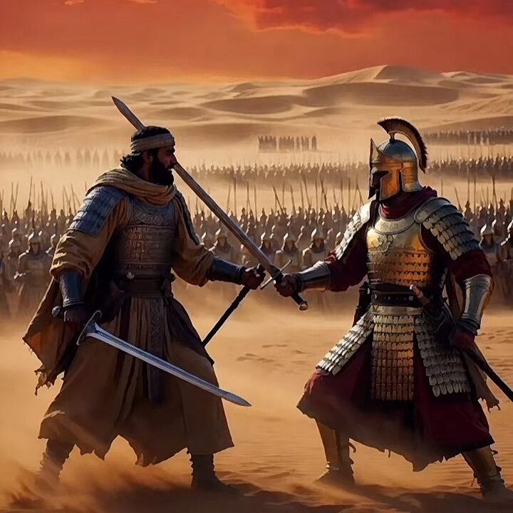 Ilustrasi Duel Khalid bin Al-Walid dengan Hormuz