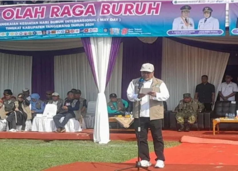 Rudi Lesmana, Kadisnaker Kab.Tangerang saat pembukaan POB 2026 (foto: ist)