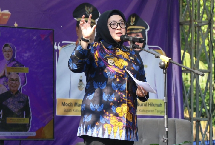 Intan Nurul Hikmah, saat menutup Festival Literasi Tangerang Gemilang 2026 di Halaman Kantor Perpusip (foto: Ist)